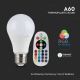 Dimbare LED RGB Lamp A60 E27/8,5W/230V 3000K + afstandsbediening